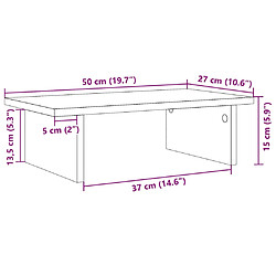 vidaXL Support de moniteur chêne sonoma 50x27x15 cm bois d'ingénierie pas cher