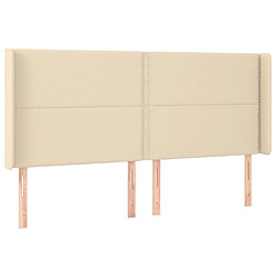 Maison Chic Tête de lit moderne avec oreilles pour chambre - Décoration de lit Crème 163x16x118/128 cm Tissu -MN54494