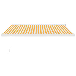 Avis Maison Chic Store banne | Auvent rétractable de porte | Marquise Brise-soleil jaune et blanc 3x2,5 m tissu et aluminium -GKD16473