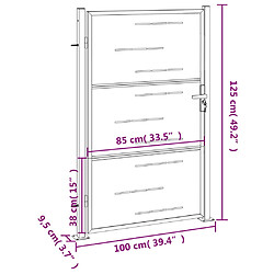 vidaXL Portail de jardin 100x125 cm acier inoxydable pas cher