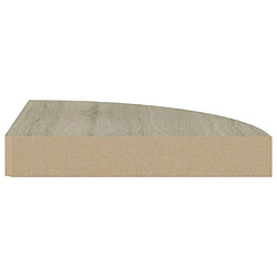 Acheter vidaXL Étagères d'angle flottantes 2 pcs chêne 25x25x3,8 cm MDF