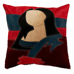 Paris Prix Coussin Déco en Cuir Femme 45x45cm Rouge