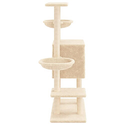 Helloshop26 Arbre à chat meuble tour grimper jouet grattage grattoir escalade plateforme avec griffoirs en sisal 117 cm crème 02_0022460