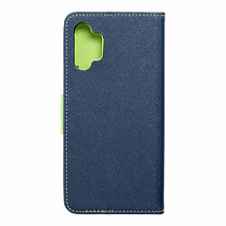 Etui en simili cuir pour Samsung A32 5G marine/citron vert