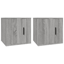 Maison Chic Lot de 2 Meubles TV muraux Banc TV suspendus pour salon Sonoma gris 40x34,5x40 cm -MN77980