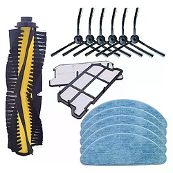 AD brosse à rouleau x1 + filtre x 2 + chiffon de vadrouille x 5 + brosse latérale x 6 pour Ilife V7S Kit de rechange de rechange, accessoire aspirateur robot