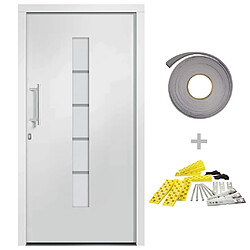 vidaXL Porte d'entrée Aluminium et PVC Blanc 100x210 cm