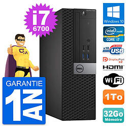 PC Dell OptiPlex 7040 SFF Core i7-6700 RAM 32Go Disque 1To HDMI Windows 10 Wifi - Occasion