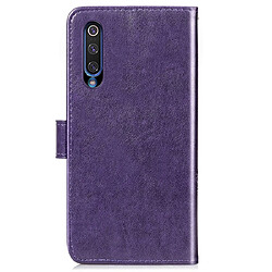 Avis Wewoo Housse Coque Étui en cuir à Motif fleurs repiquées Lucky Clover pour Xiaomi Mi 9avec support et logements cartesportefeuille et dragonne violet