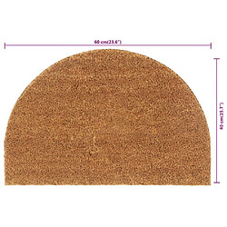 Acheter vidaXL Tapis de porte naturel demi-rond 40x60cm fibre de coco touffeté