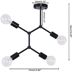 Stoex Modernes Plafonniers Industrielle Vintage 5 Lumières E27 Douille Lampe Socket Su