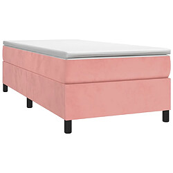 Avis Maison Chic Lit Adulte - Lit simple Lit à sommier tapissier avec matelas moelleux - Meuble de Chambre - Rose 90x190 cm Velours -MN75015