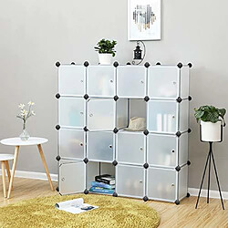 Avis Étagère de Rangement Armoire Plastique avec Porte modulable Blanc LPC44BS SONGMICS®