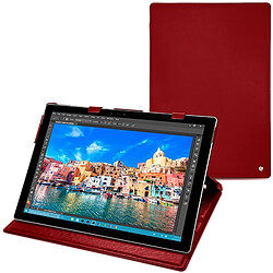 Housse cuir Microsoft Surface Pro 4 - Rabat vertical - Rouge ( Nappa - Pantone #d50032 ) - NOREVE