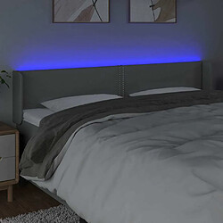 Avis Maison Chic Tête de lit moderne à LED lumineuse pour chambre - Décoration de lit Gris clair 183x16x78/88 cm Tissu -MN45029