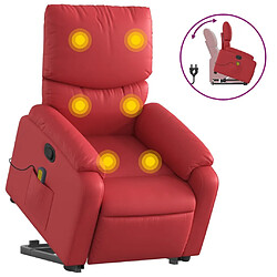 Maison Chic Fauteuil Relax pour salon, Fauteuil inclinable de massage Rouge Similicuir -GKD96906