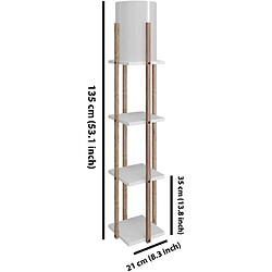 Avis Hanah Home Etagère avec lampe intégrée Nora blanc.