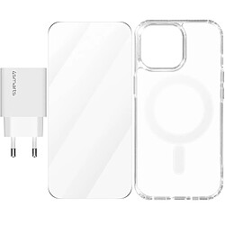 Pack 3-en-1 pour iPhone 15 Pro Max Coque MagSafe Film Chargeur USB-C 20W 4smarts