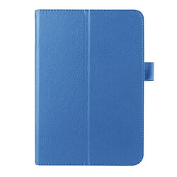 Wewoo Housse Étui bleu pour Samsung Galaxy Tab S2 8.0 / T715 Litchi Texture Horizontal Flip couleur solide Smart Case en cuir avec deux pliage titulaire & Fonction veille / réveil