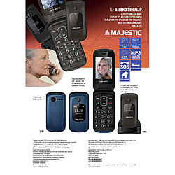 New Majestic Sileno 50R Flip 6,1 cm (2.4') 90 g Noir Téléphone pour seniors