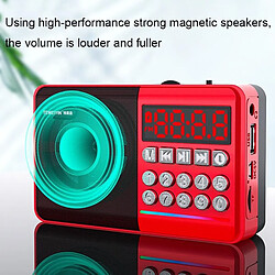 Avis Yonis Enceinte Bluetooth Rouge LED FM Portable Puissante