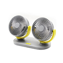 YP Select Ventilateur de véhicule General Motors Petit ventilateur électrique avec deux têtes et têtes secouantes - Gris Jaune