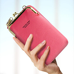 Avizar Pochette Bandoulière Smartphone Simili cuir grainé Multi-compartiments rose pas cher