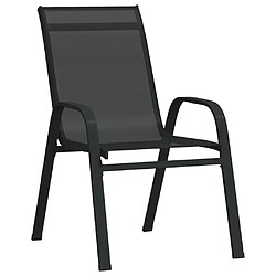 vidaXL Chaises empilables de jardin lot de 2 Noir Tissu textilène