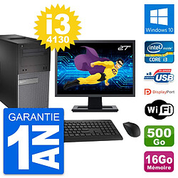 PC Tour Dell 3020 Ecran 27" Intel i3-4130 RAM 16Go Disque 500Go Windows 10 Wifi - Occasion