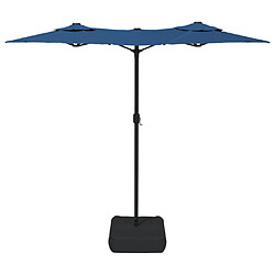 Maison Chic Parasol Jardin | Parasol à double tête avec LED bleu azuré 316x240 cm - GKD35681 pas cher