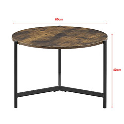 Helloshop26 Table basse ronde 42 x 60 cm effet bois foncé 03_0008494