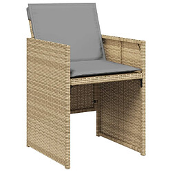 Acheter Maison Chic Lot de 4 Chaises de jardin avec coussins | chaises Relax d'extérieur mélange beige -GKD35529