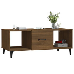 Avis vidaXL Table basse Chêne marron 102x50x40 cm Bois d'ingénierie