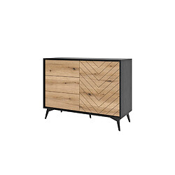 Acheter Bestmobilier Peter - buffet bas - bois et noir - 104 cm - style industriel