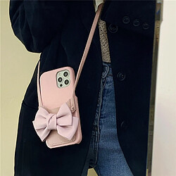 GUPBOO Étui pour iPhone11ProMax bowknot téléphone portable cas carte sac fille poudre