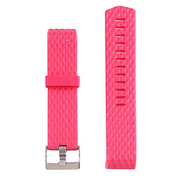 Avis Wewoo Bracelet Magenta pour Montre Fitbit Charger 2 Diamant Texture TPU, Longueur: 23cm