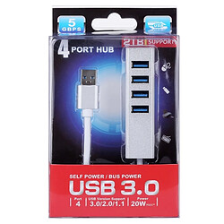 Acheter Wewoo Hub USB 5 Gbps Super Speed Auto / Bus 4 ports USB 3.0 Argent