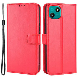 Htdmobiles Housse pour Wiko T10 - etui coque pochette portefeuille + film ecran - ROUGE