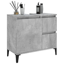 Maison Chic Armoire de salle de bain,Meuble de rangement,Meuble haut gris béton 65x33x60 cm -GKD334444 pas cher