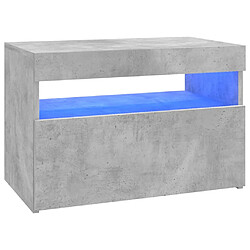 vidaXL Meuble TV avec lumières LED gris béton 60x35x40 cm