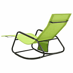 Maison Chic Chaise longue - Transat - Bain de Soleil acier et textilène vert pas cher