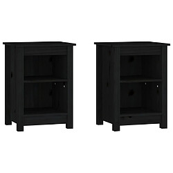 Maison Chic Lot de 2 Tables de chevet - Tables de Nuit Noir 40x35x55 cm Bois de pin solide