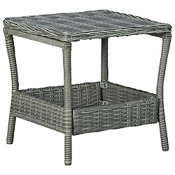 vidaXL Table de jardin Gris clair 45x45x46,5 cm Résine tressée