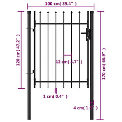 Acheter vidaXL Portillon simple - Noir