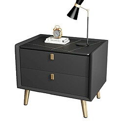 Meubler Design Table De Chevet Pied Or Effet Marbre Noir Kano - Pu Noir