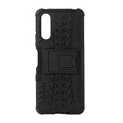 Avizar Coque Sony Xperia 10 III Bi-matière Antichoc avec Béquille Support Noir