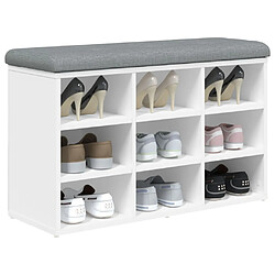 Decoshop26 Banc de rangement à chaussures blanc 82 x 32 x 50 cm bois d'ingénierie blanc DEC024832