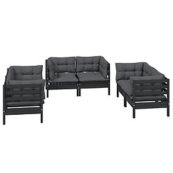 Avis Maison Chic Salon de jardin 6 pcs + coussins - Mobilier/Meubles de jardin - Table et chaises d'extérieur Bois de pin massif -MN69678