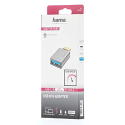 HAMA Adaptateur USB-OTG, fiche USB-C - port USB, USB 3.2 Gen1, 5 Gbit/s, alu