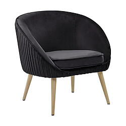 Beliani Fauteuil TROMSO Velours Noir 